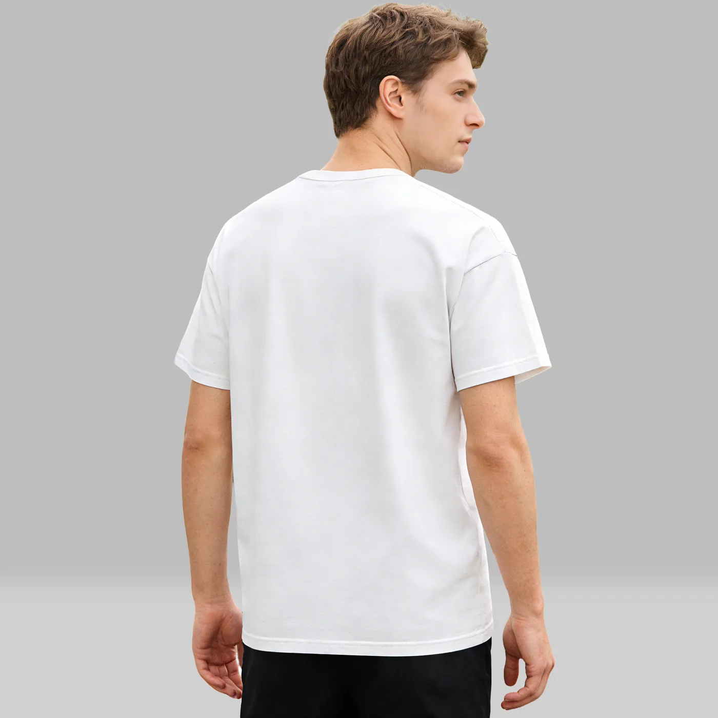180g Back Printed Unisex Crew Neck Short Sleeve T Shirts