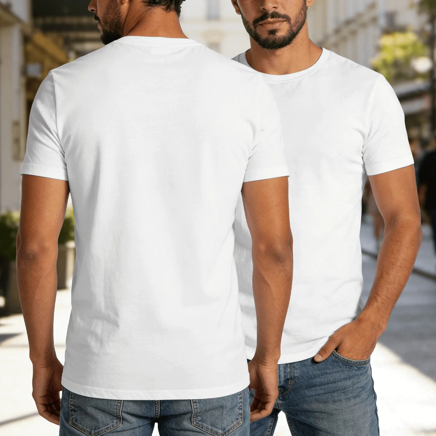 180g Left Chest + Back Print Unisex Pure Cotton Short-Sleeve T-Shirt