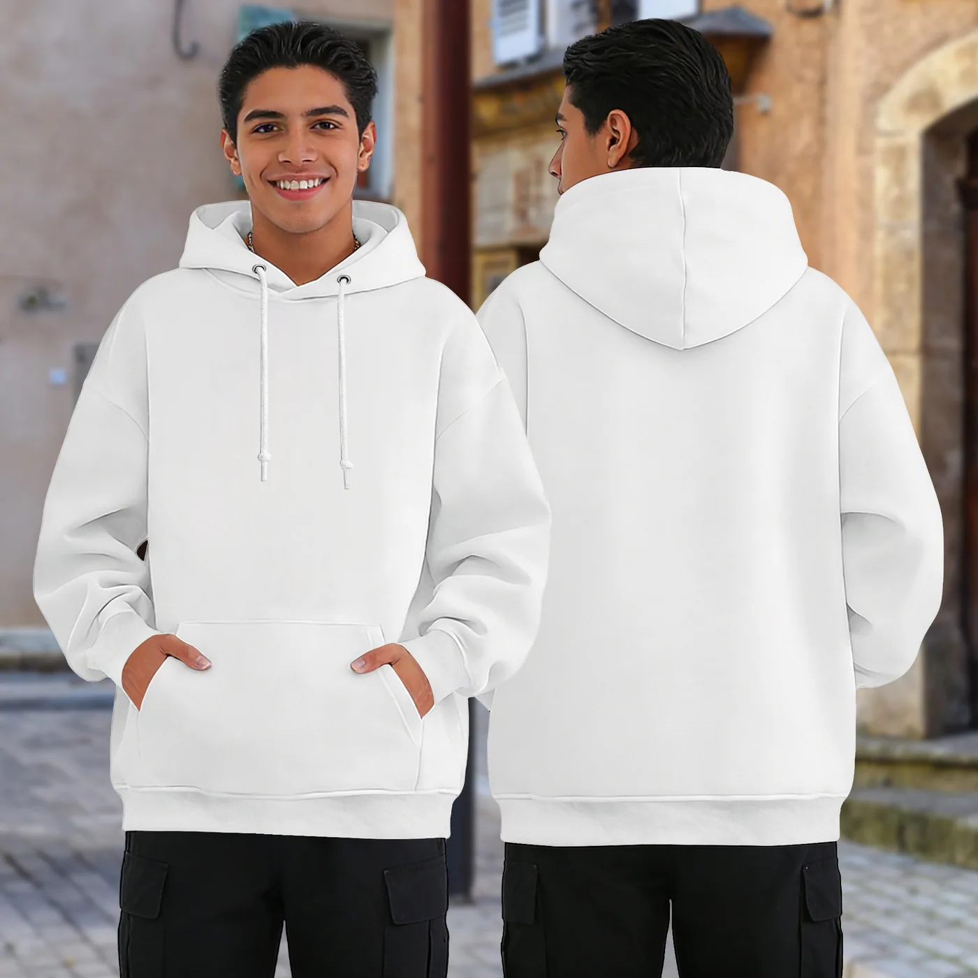 Unisex Fleece Hoodie with Left Chest & Back Prints -