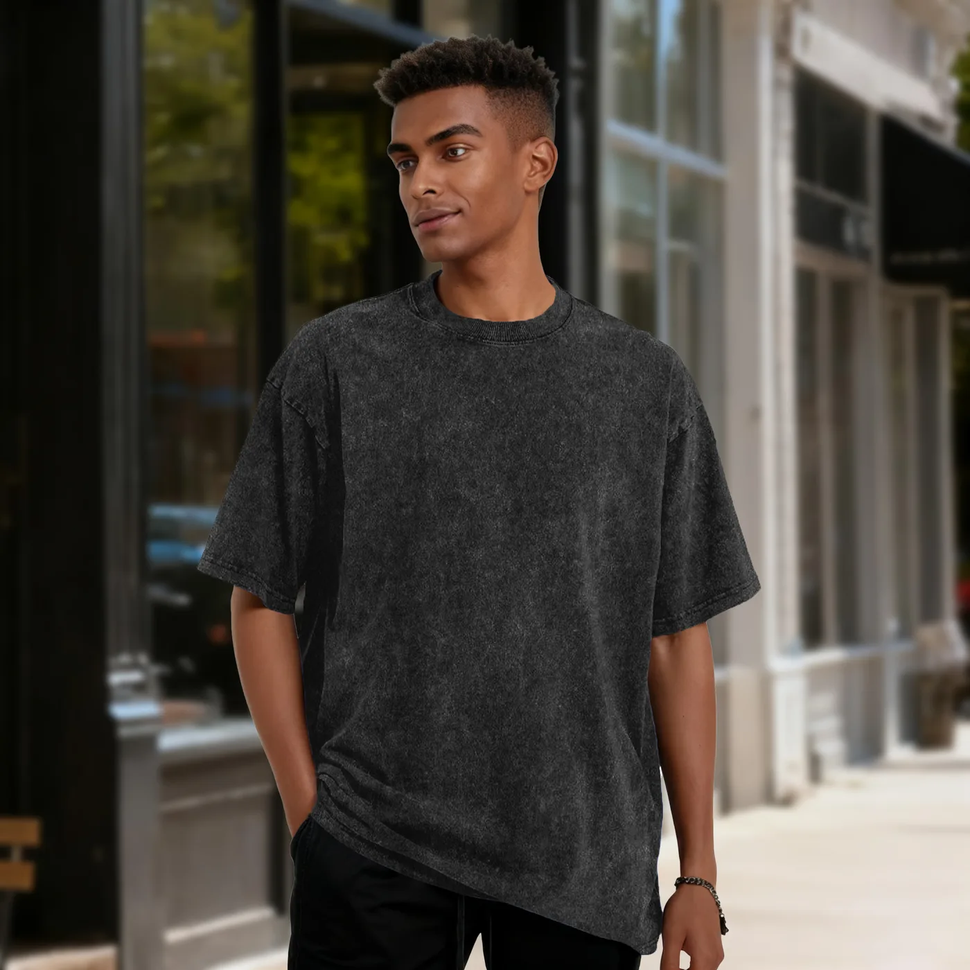 230g Unisex Washed Cropped T-shirt