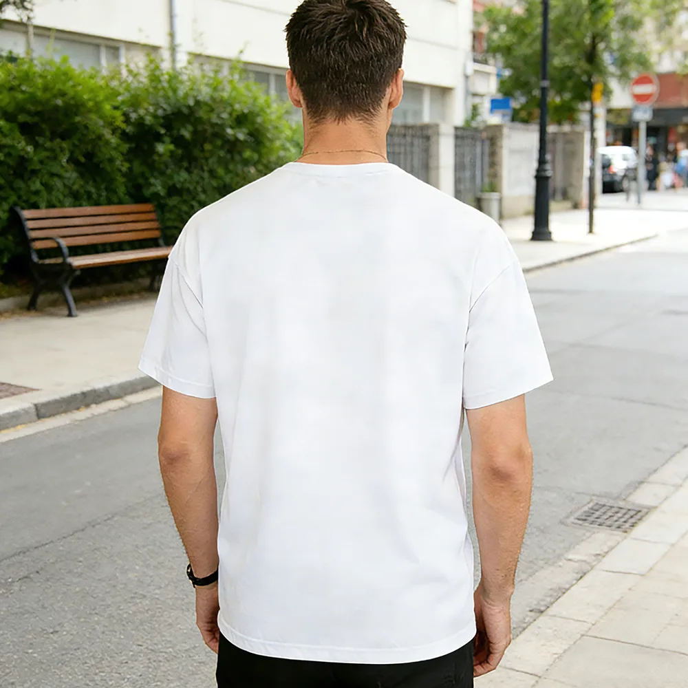 Back-printed - 180g cotton-polyester crewneck short-sleeve T-shirt S-5XL