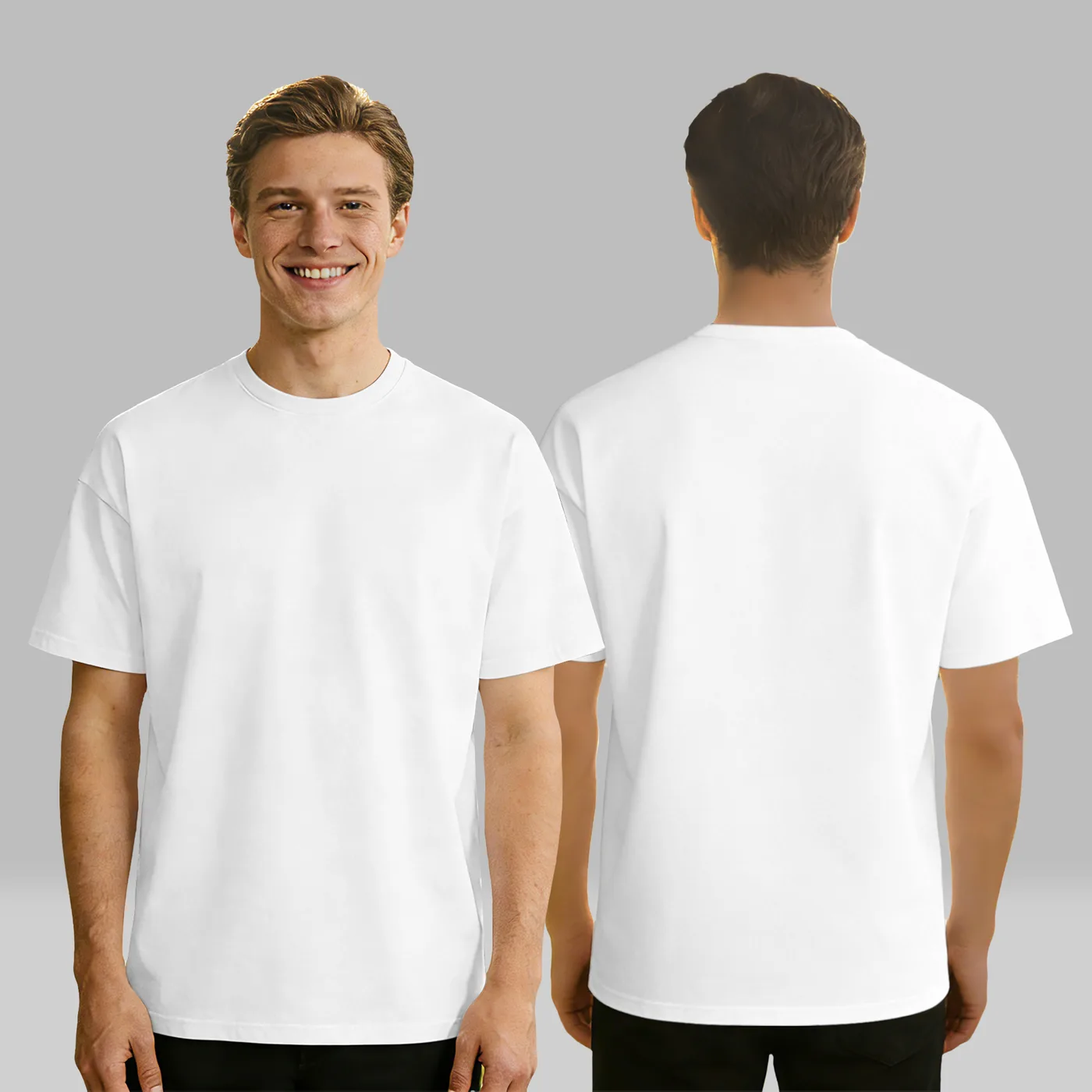 Double-sided printing - 180g cotton-polyester crew neck short-sleeve T-shirt S-5XL
