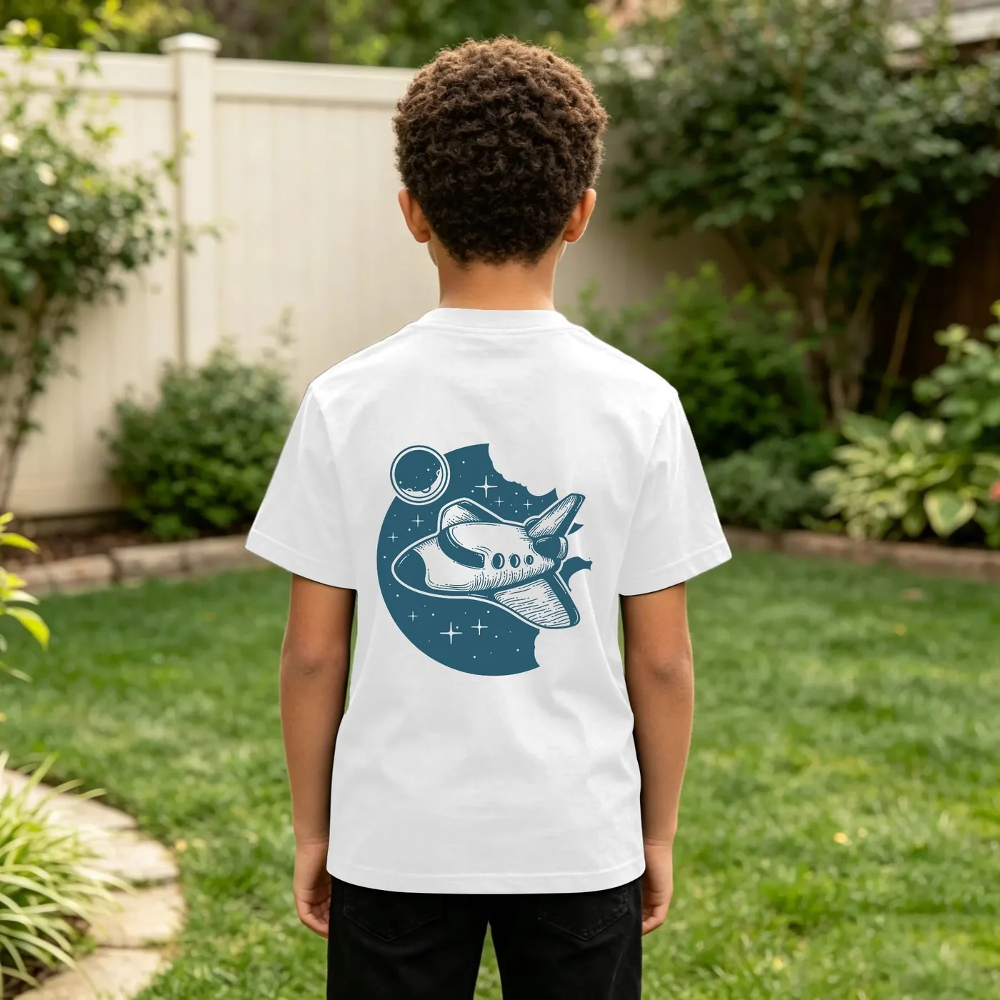 Back-printed 180g Children's Pure Cotton T-shirt