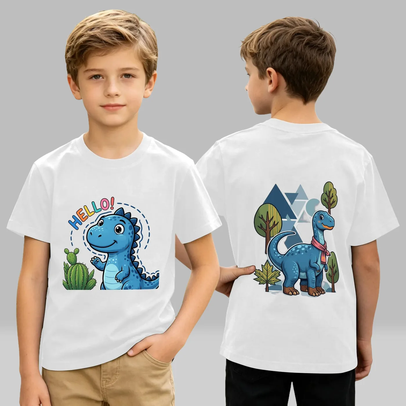Double-sided printing - 180g children's pure cotton T-shirt